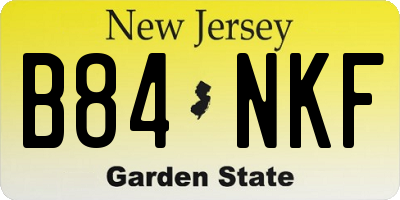 NJ license plate B84NKF