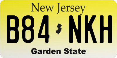 NJ license plate B84NKH