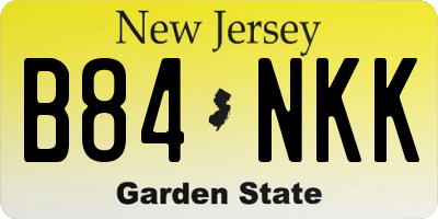 NJ license plate B84NKK