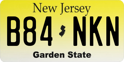 NJ license plate B84NKN