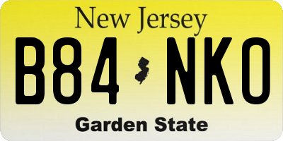 NJ license plate B84NKO
