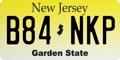 NJ license plate B84NKP