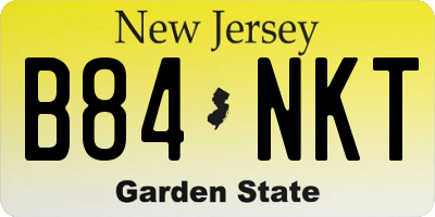 NJ license plate B84NKT