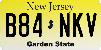 NJ license plate B84NKV