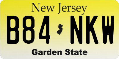 NJ license plate B84NKW