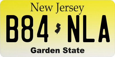NJ license plate B84NLA