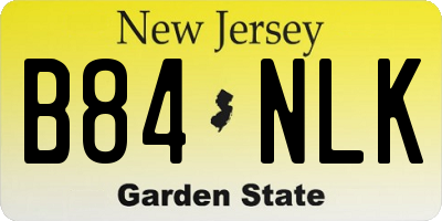 NJ license plate B84NLK