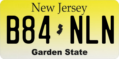 NJ license plate B84NLN