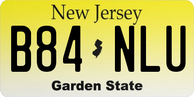 NJ license plate B84NLU