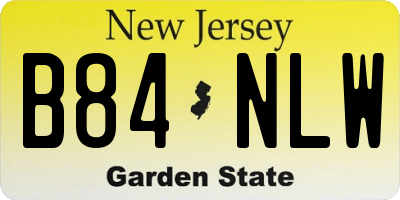 NJ license plate B84NLW