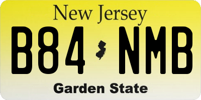 NJ license plate B84NMB