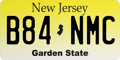 NJ license plate B84NMC