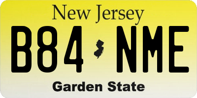 NJ license plate B84NME
