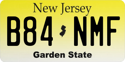 NJ license plate B84NMF