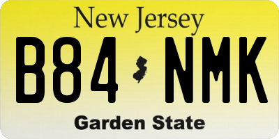 NJ license plate B84NMK