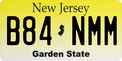 NJ license plate B84NMM