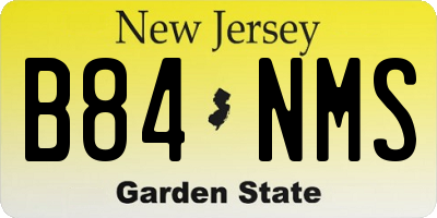 NJ license plate B84NMS