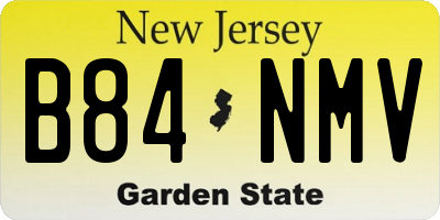 NJ license plate B84NMV