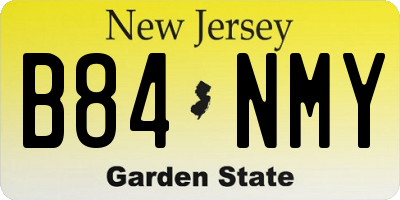 NJ license plate B84NMY