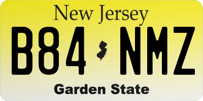 NJ license plate B84NMZ