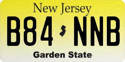 NJ license plate B84NNB