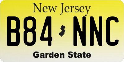NJ license plate B84NNC