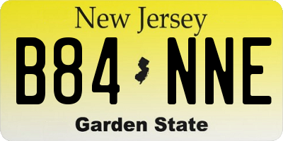 NJ license plate B84NNE