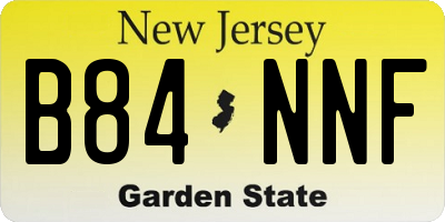 NJ license plate B84NNF