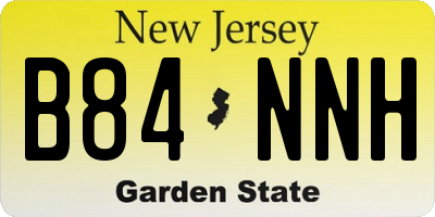 NJ license plate B84NNH