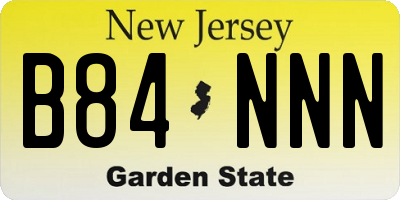 NJ license plate B84NNN