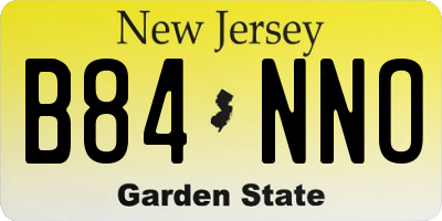 NJ license plate B84NNO