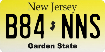 NJ license plate B84NNS