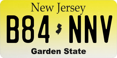 NJ license plate B84NNV