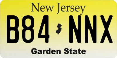 NJ license plate B84NNX