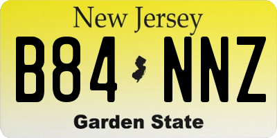 NJ license plate B84NNZ