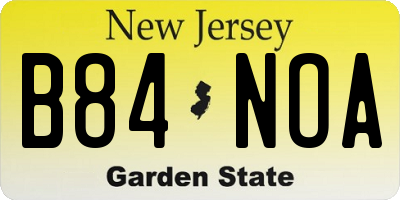 NJ license plate B84NOA