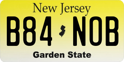 NJ license plate B84NOB