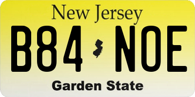 NJ license plate B84NOE
