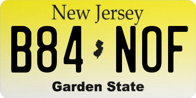 NJ license plate B84NOF