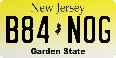 NJ license plate B84NOG