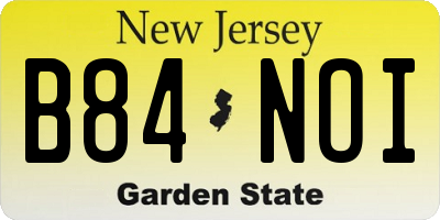 NJ license plate B84NOI