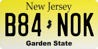 NJ license plate B84NOK