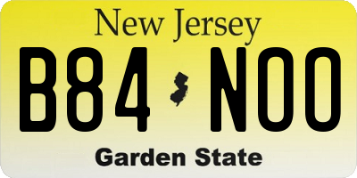 NJ license plate B84NOO