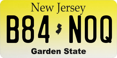 NJ license plate B84NOQ