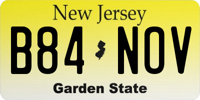 NJ license plate B84NOV