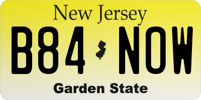 NJ license plate B84NOW