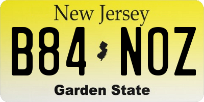 NJ license plate B84NOZ
