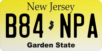 NJ license plate B84NPA