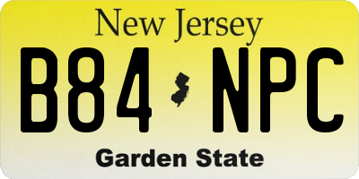 NJ license plate B84NPC