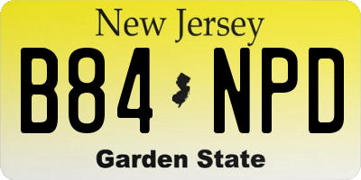 NJ license plate B84NPD